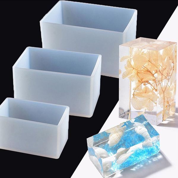

craft tools epoxy resin rectangular mold silica gel high mirror cube handmade jewelry making decoration exhibition room