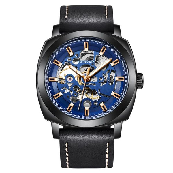 

wristwatches benyar by-5121 fashion men's automatic mechanical watches business waterproof sport wrist, Slivery;brown