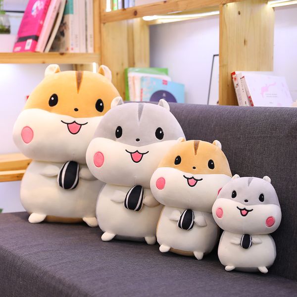 

adorable food hamsters plush toys brown grey shy standing smile baby mouse family props comforting boys girls 20/30/45/55cm
