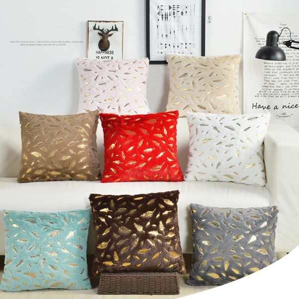 

cushion/decorative pillow plush cushion covers 45*45 gilded feathers home decoration modern decorative pillows cushions cover nordic pillowc