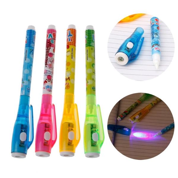 

invisible ink pen with light kid for secret message highlighters, Black;red