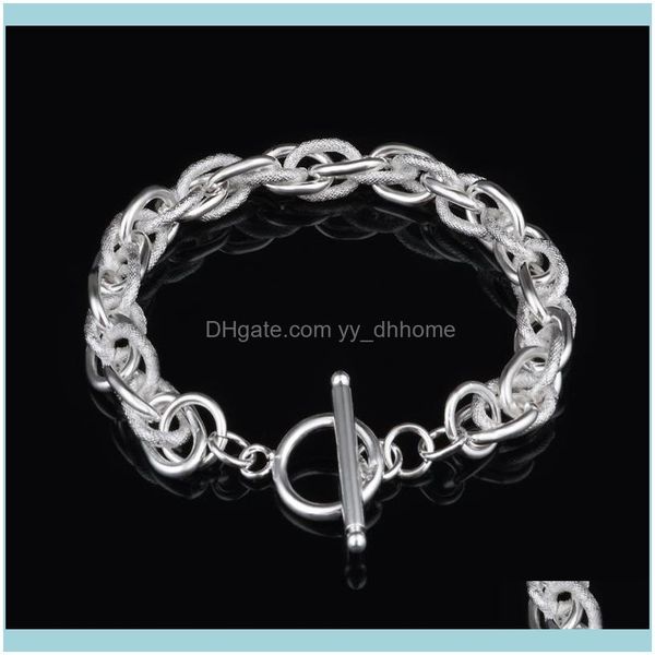 

link, bracelets jewelrylink, chain punk classic multi-storey link bangles bracelet for man women sier plated charm cuff jewelry gift drop de, Black