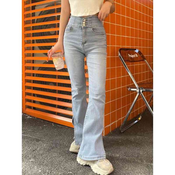 

women's jeans zhisilao tight high waist women vintage skinny flare split denim pants blue boyfriend ladies black streetwear 3hbw