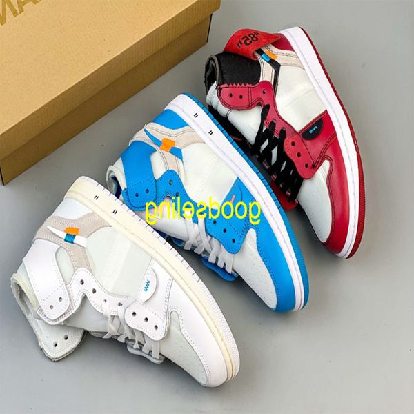 

shoes authentic high og 1s mens basketball jumpman 1 off joint design unc blue chicago red university canary white womens leisure