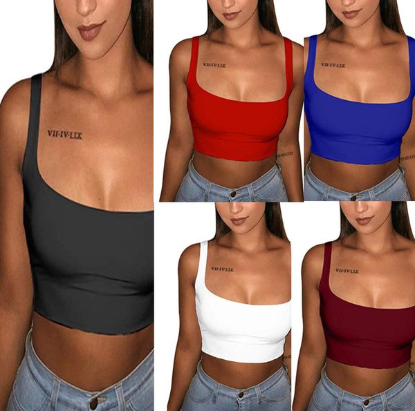 

fashion t-shirts women's summer basic solid color sleeveless stretch tank top, White