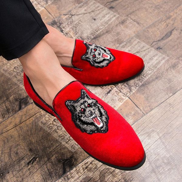 

dress shoes 2021 spring est large size suede pointed men formal wedding party loafers business travel, Black