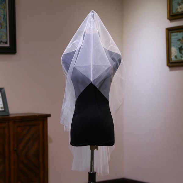 

bridal veils wedding accessory 2 tier veil white ivory custom made short with comb, Black