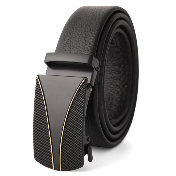 

new men's auto buckle business leisure leather belt, lazy belt, Black;brown