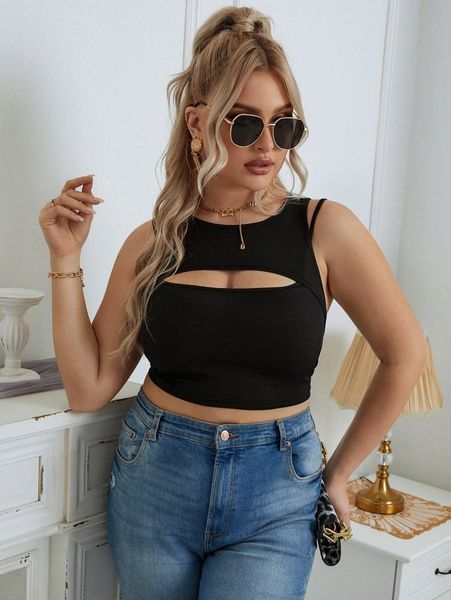 

plus cut out tank q0qc#, Black