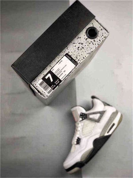 

2022 release authentic 4 og white cement 4s fire red black tech grey men outdoor shoes sports sneakers with original box 840606-192