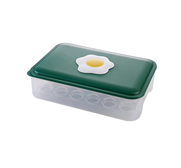 

kitchen 24 grid egg carton refrigerator fresh-keeping storage box with lid anti-drop plastic bottles & jars