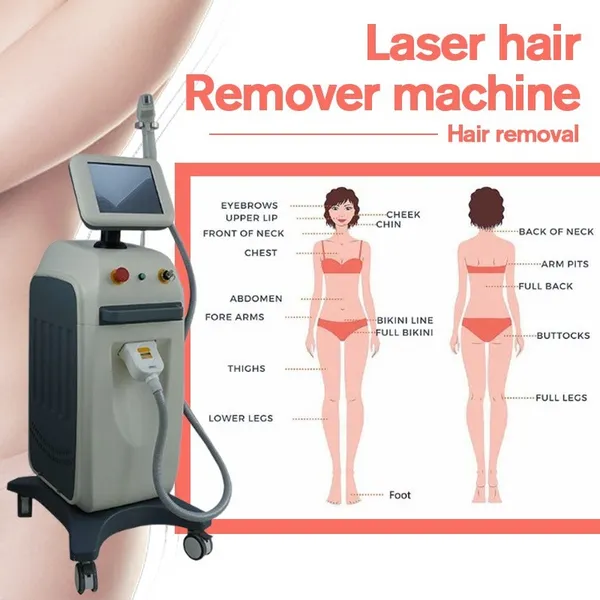 808 Diodo de remoção de cabelo Diodo Laser Cuidado com a pele Alemanha Dilas Barras 808nm Máquina de beleza