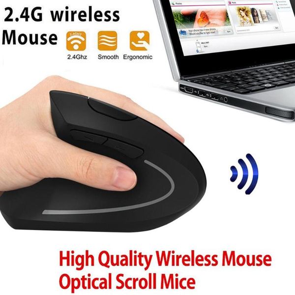 

2.4g wireless mouse computer gamer 6d left hand pc mice ergonomic optical vertical for lapoffice gaming
