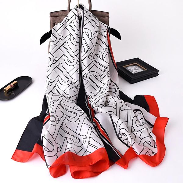 

scarves spring elegant women's luxury designer silk shawls foulard ladies summer long beach pareo sun protection stole sfp257, Blue;gray
