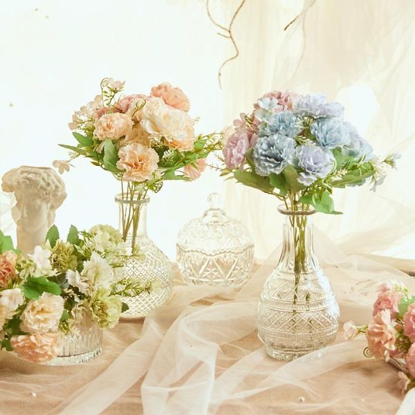 

decorative flowers & wreaths 1pcs 30cm carnation bouquet artificial silk flower wedding home decoration accessories