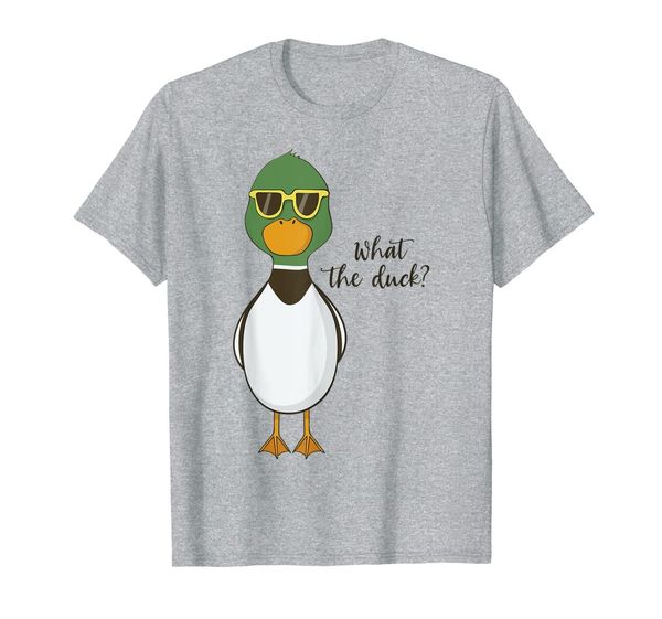

what the duck funny duck wearing sunglasses t shirt, White;black