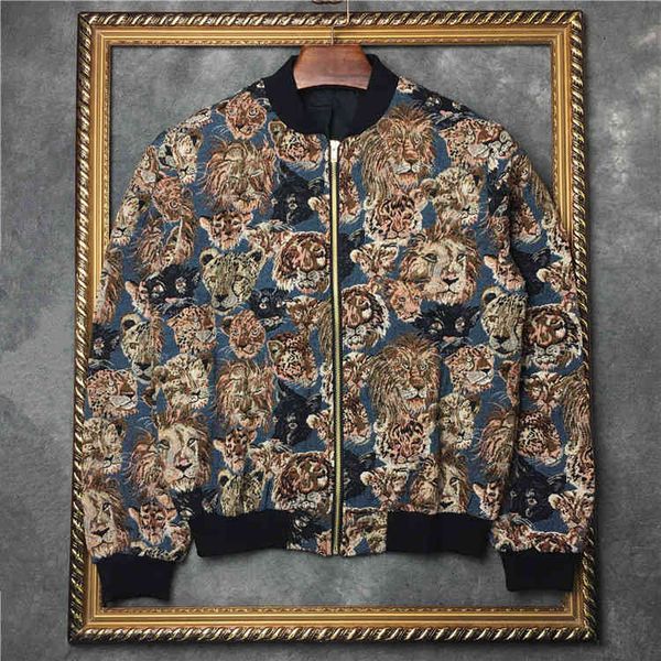 

men's jackets baseball suit and jacket, digital abstract coat with leopard lion tiger embroidery, short sleeve, luxurious, br , # n376, Black;brown