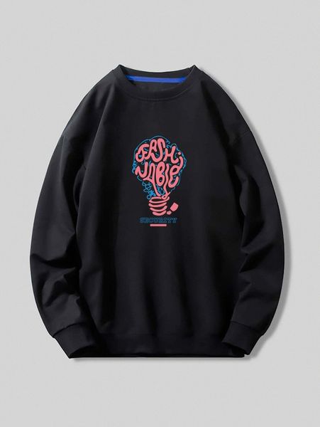 

men letter graphic sweatshirt w0xq#, Black