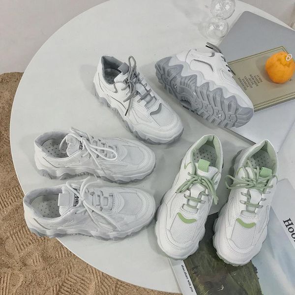 

dress shoes spring high heels women 2021 student's thick bottom breathable casual tourism sports for, Black