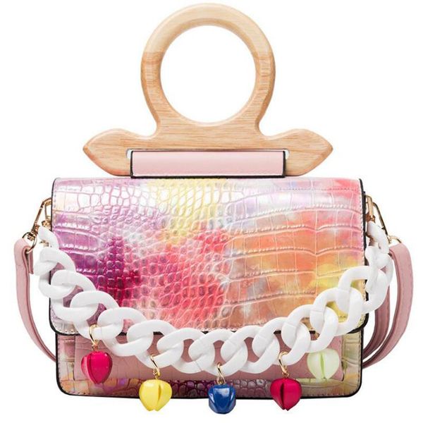 

evening bags special design hit color stone pattern pu leather acrylic chain handbag trend ladies shoulder bag women messenger and purses