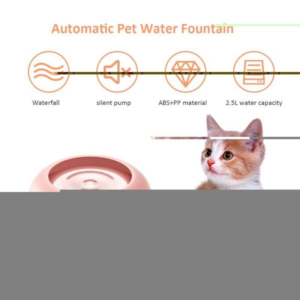 

automatic pet water fountain silent drinking electric 2.5l dispenser feeder bowl for cats dogs multiple pets cat bowls & feeders