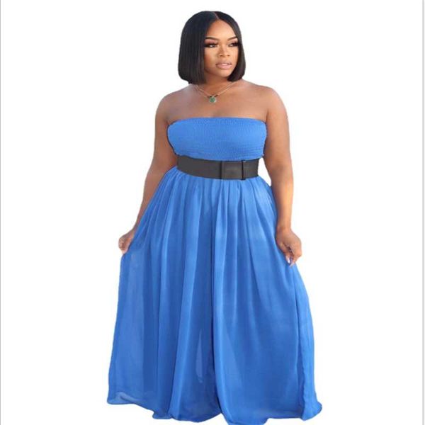 

blue strapless sleeveless long dress beach style lady fashion young party casual dresses, Black;gray