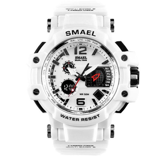 

wristwatches man watches electronic clock quartz digital for 50m waterproof 2021 luxury sport tactical chronograph white alarm lumino, Slivery;brown
