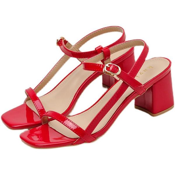 

sandals summer thick heel women high-heeled 8aio, Black