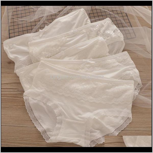 Mutandine Intimo Abbigliamento Drop Delivery 2021 3Pack Modale Cotone Senza Cuciture a Vita Media Puro Bianco Mutande a Triangolo da Donna Altamente Elastico Qurif