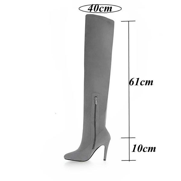 

boots simloveyo winter zipper pointed toe thin heels over the knee high flock slip on feminino mujer botas b9211 51d0, Black