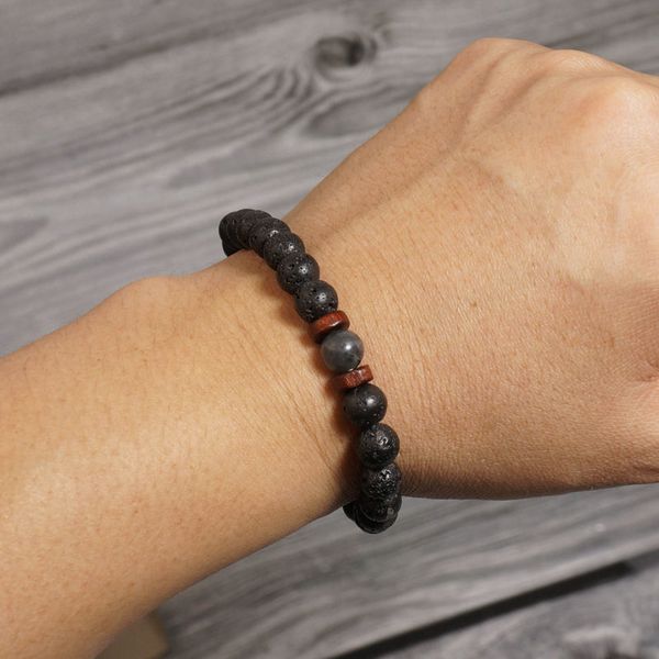 

men's bracelet,gemstone man beads bracelets,homme bijoux, Black