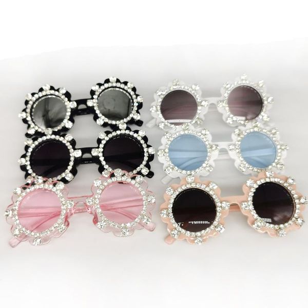 

sunglasses zaolihu baby round diamond unique crystal summer shades kids eyewear gorgeous children sun glasses vintage gafas de s, Blue