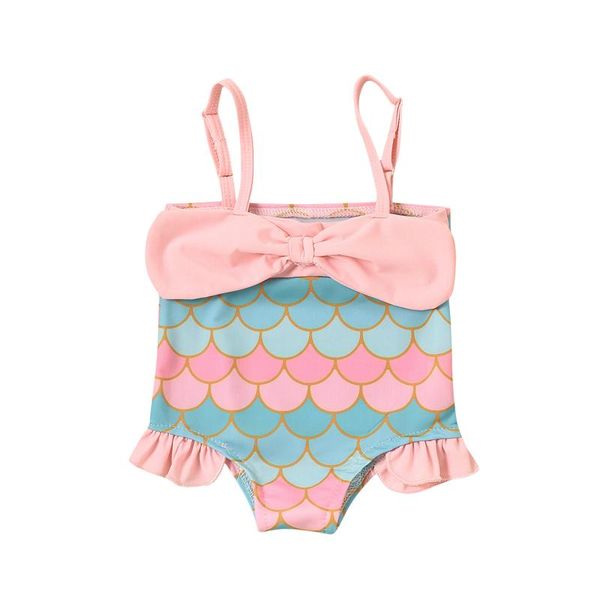 

one-pieces girls holiday casual color matching cute solid bikini one piece swimwear children baby striped wholesale, Black