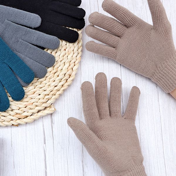 

men women students winter necessary driving cold-proof knitting gloves, Blue;gray