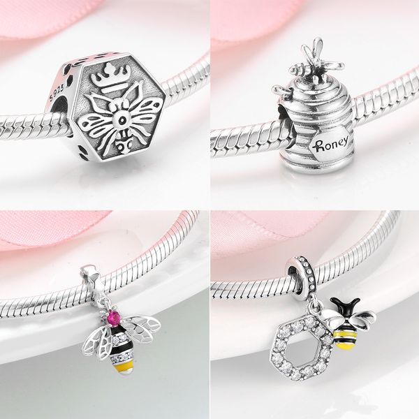 

diy bracelet insect bee beaded pendant 925 sterling silver jewelry girls bracelet with loose beads