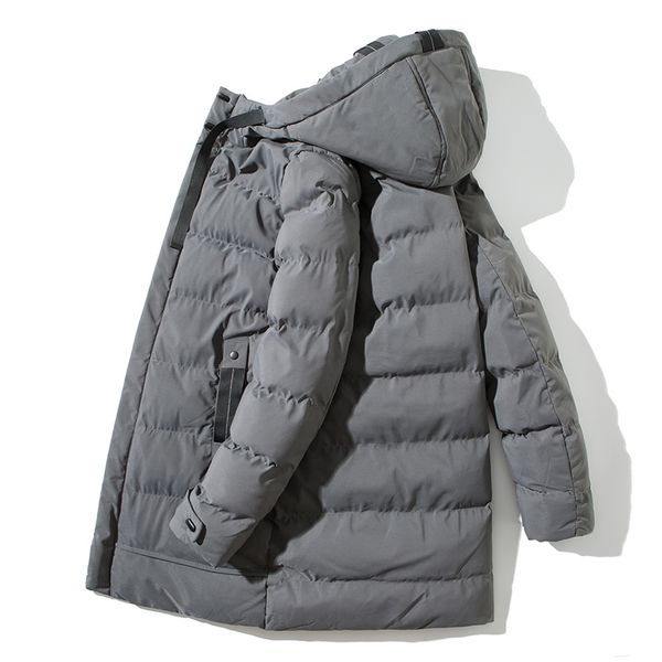 

men's leather & faux winter men jackets and coats fashion outwear long style fit warm thick parkas windproof 6izz, Black