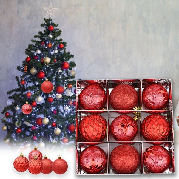

party decoration 6cm/9pcs color christmas balls tree ball window home holiday hanging baubles