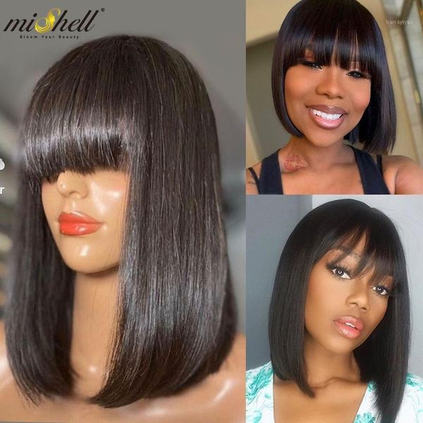 

short fringe bob wigs for black women natural color brazilian straight 30 inch long wig lace1, Black;brown