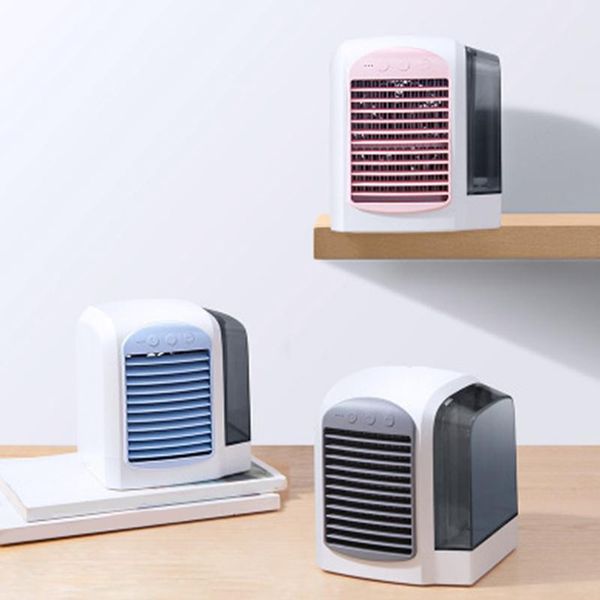 

electric fans -mini portable air conditioner cooled water fan usb handheld conditioning office desktop