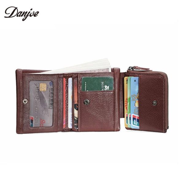 

men's wallet genuine leather soft purse male business short card holder for man vintage hasp clutch money bag gentleman wallets, Red;black