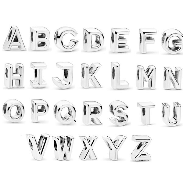 

other lomeo 100% 925 silver original logo 26 a-z letter beaded jewelry creative diy unisex
