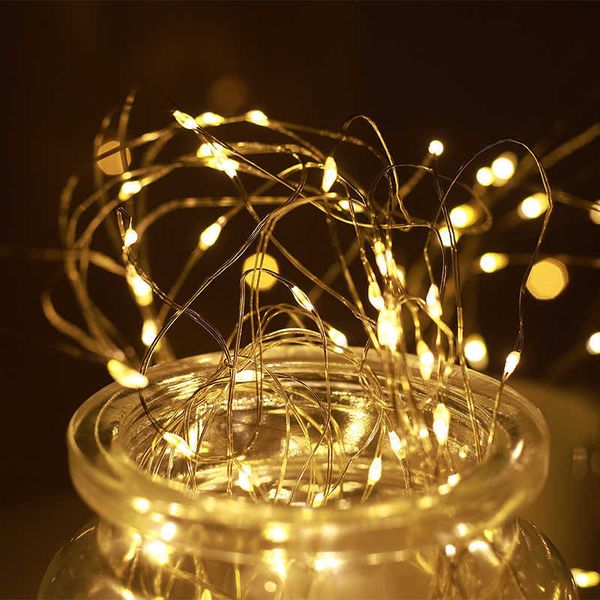

led string light silver wire fairy garland home ch