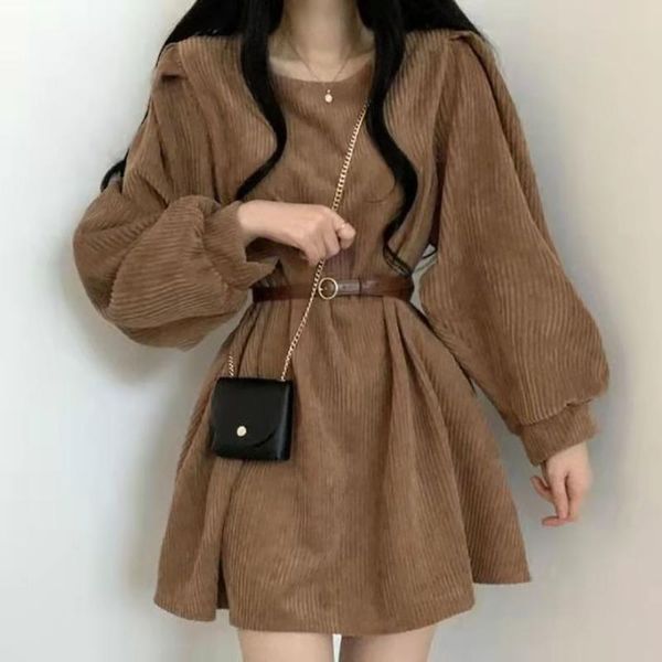 

casual dresses woman long sleevegray mujer robe femme girls vestidos for women 2021 longue de verano, Black;gray