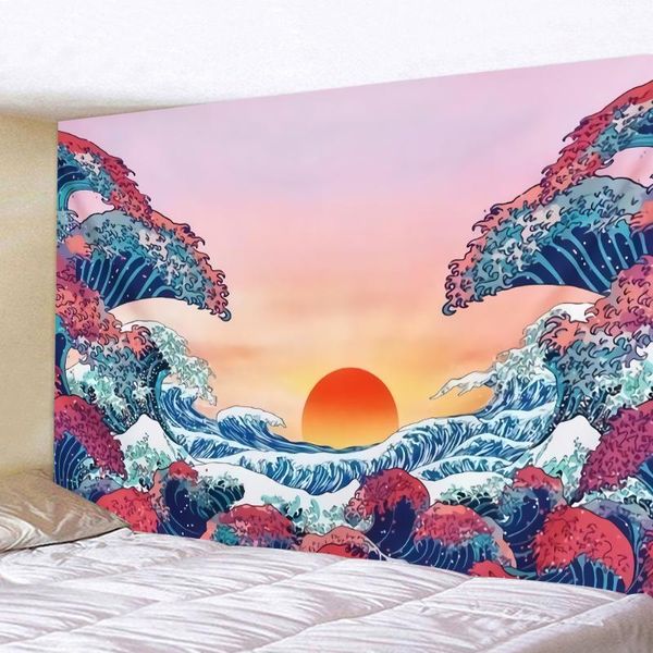 

tapestries sunset tapestry wall hanging landscape painting art print dorm mountain forest hippie mandala decor