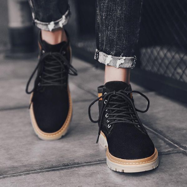 

boots mens male leather outdoor shoes sneaker sports footwear fashion for black men sale flat running loafers 2021 man