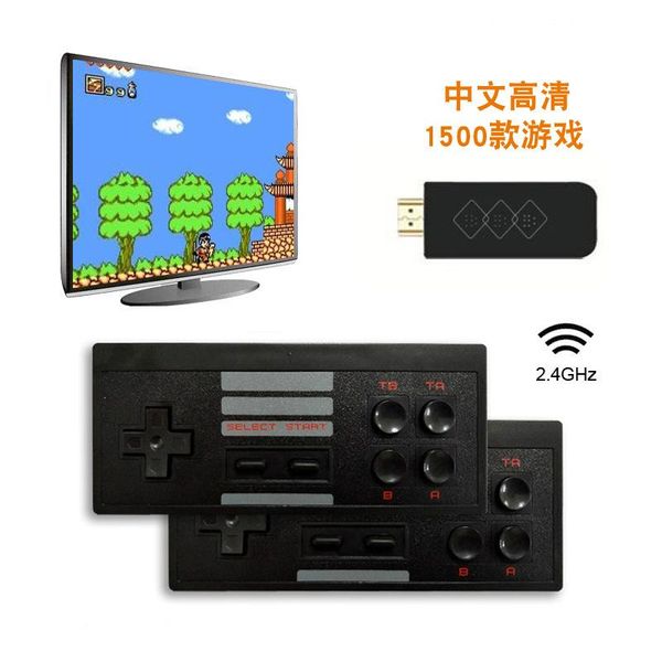 

portable game players usb wireless handheld tv video console build in 818 classic 8 bit mini dual gamepad -compatible output