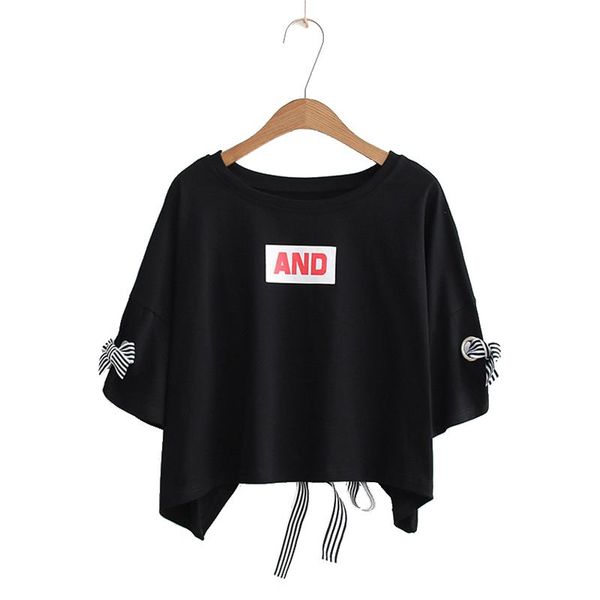 

women's t-shirt summer harajuku short shirt women korean fashion loose letter print round neck short-sleeved tshirt female, White