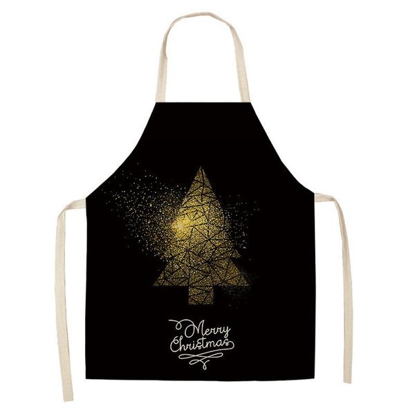 

aprons christmas print cleaning apron oilproof linen sleeveless bibs coffee pinafore home decoration cooking kitchen