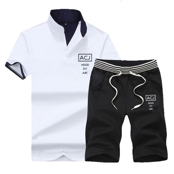

men's short sleeve sports summer thin breathable t-shirt slim calf leisure suit men's changeable label, Gray