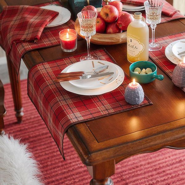 

table napkin cloth plaid napkins party square vintage british non slip placemat runner guardanapos de pano restaurant supplies ef50cj